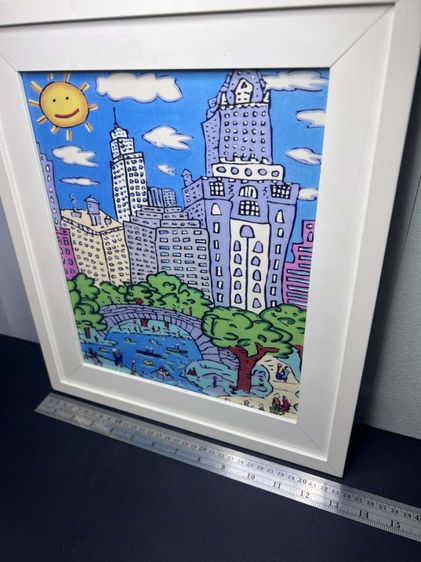 "ภาพพิมพ์ตกแต่งบ้านสไตล์ James Rizzi - Sunday in Central Park (Reproduction 3D Print) รูปที่ 4
