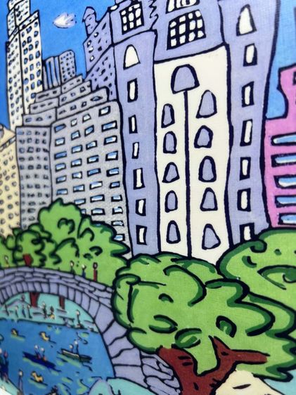 "ภาพพิมพ์ตกแต่งบ้านสไตล์ James Rizzi - Sunday in Central Park (Reproduction 3D Print) รูปที่ 8