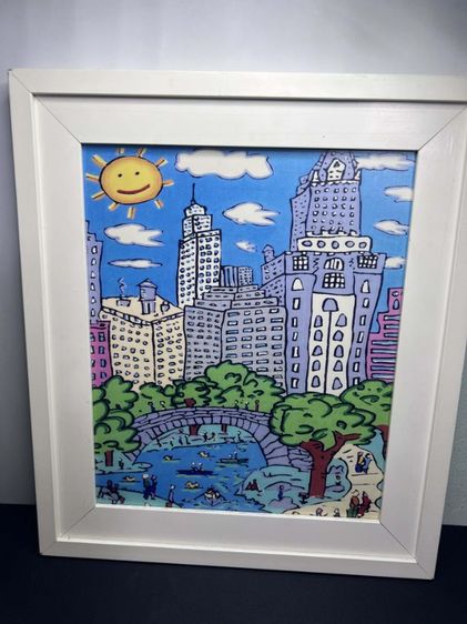 รูปติดผนัง "ภาพพิมพ์ตกแต่งบ้านสไตล์ James Rizzi - Sunday in Central Park (Reproduction 3D Print)