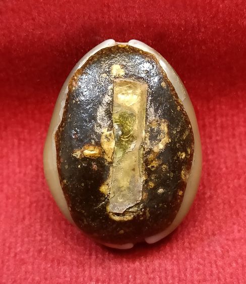 💟 เบี้ยแก้ อุดชัน ฝังตะกรุด เก่าสวย รูปที่ 2