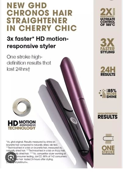 New GHD Chronos Hair Straightener in cherry chic รูปที่ 7