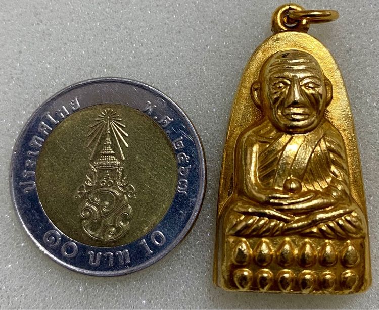 พระหลวงปู่ทวด ปี 2507 แจกปีนัง พิมพ์ใหญ่เนื้อกะไหล่ทอง รูปที่ 10