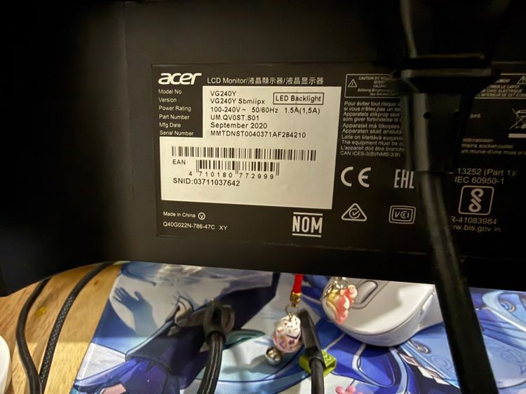 จอ gaming mornitor acer  23.8นิ้ว VG240Y 165Hz  รูปที่ 2