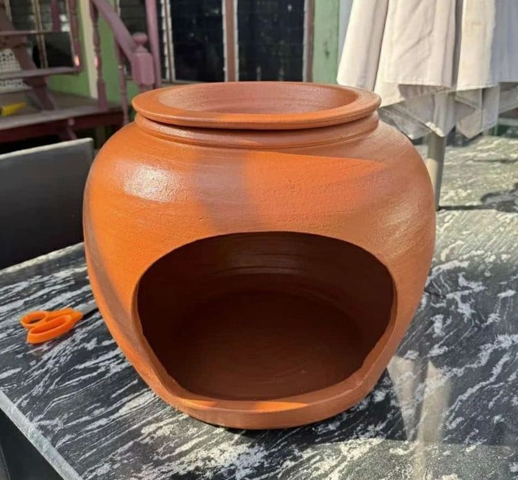 โอ่งแมวดินเผา 16นิ้วพร้อมฝา รูปที่ 2