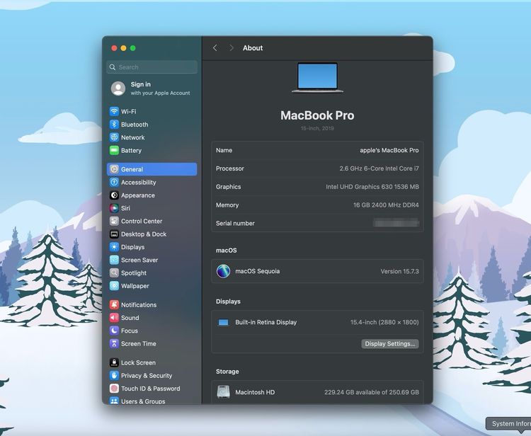 MacBook Pro 15-inch,2019 Four Thunderbolt 3 ports Intel Core i7 Ram16GB SSD256GB SpaceGray รูปที่ 13