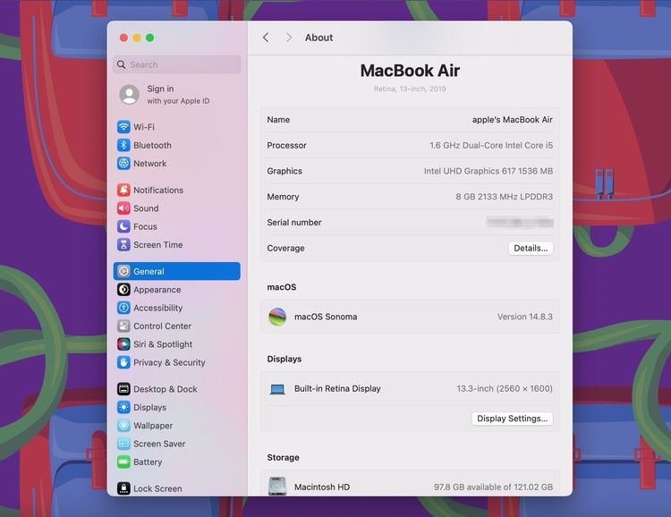 MacBook Air 13-inch 2019 Ram8GB SSD128GB SpaceGray  รูปที่ 13
