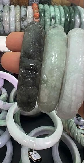 หยกเจไดต์พม่า แท้ (Jadeite) type A สีน้ำหมึกจีน  รูปที่ 8