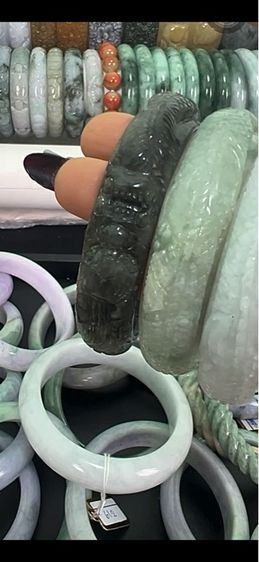 หยกเจไดต์พม่า แท้ (Jadeite) type A สีน้ำหมึกจีน  รูปที่ 9