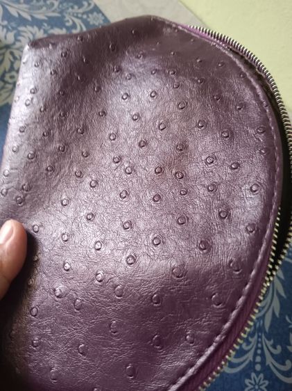 กระเป๋าคลัตช์หนังนกกระจอกเทศสีม่วง Mulberry รูปที่ 4