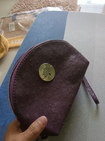 กระเป๋าคลัตช์หนังนกกระจอกเทศสีม่วง Mulberry รูปที่ 10