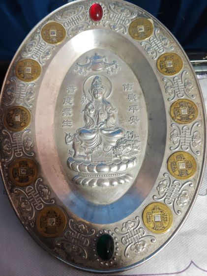 ขายเจ้าแม่กวนอิมกระใหล่เงิน รูปจานเปล รูปที่ 3