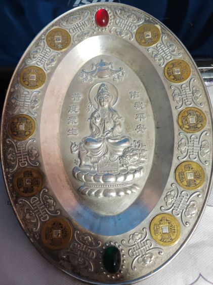 ขายเจ้าแม่กวนอิมกระใหล่เงิน รูปจานเปล รูปที่ 2