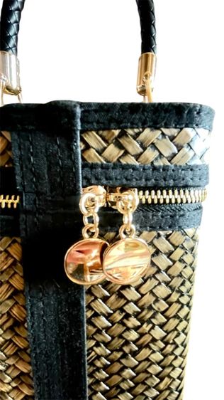 กระเป๋ากระจูดทรงสูง สวยคลาสสิก สีน้ำตาลดำ รูปที่ 5