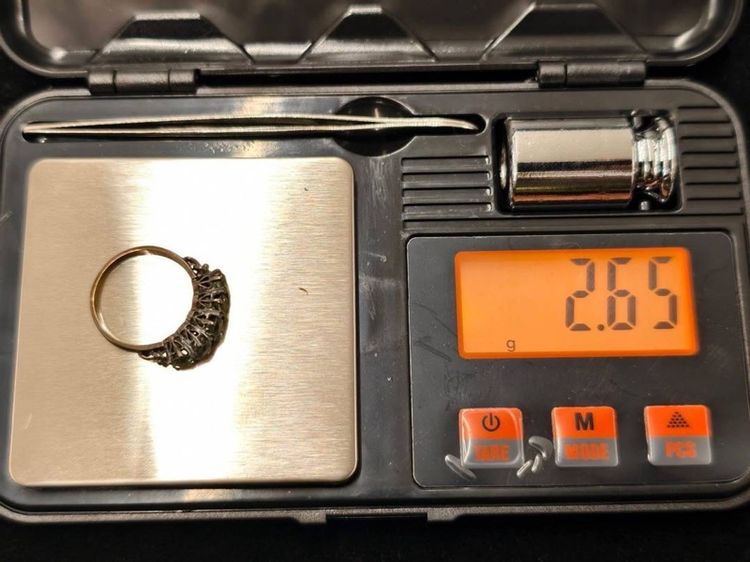 งานเก่าโบราณ พลอยแท้เขียวส่อง 💚 เรือนทองแท้ 7K-8K สีพิ้งโกลด์ นน. 2.65 กรัม ไซส์52 พลอยฝังต่ำ 1 เม็ด งานเก่าตามสภาพ  รูปที่ 7