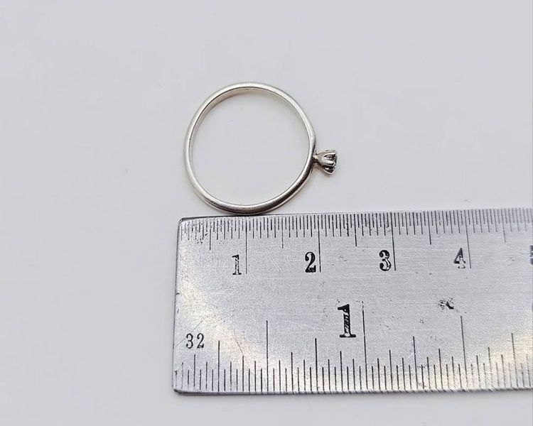 แหวนเงินแท้งานเก่า ประดับเพชรแท้💎สีแชมเปญ ขนาดประมาณ 0.08 ct.  รูปที่ 5