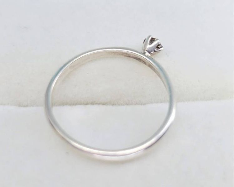 แหวนเงินแท้งานเก่า ประดับเพชรแท้💎สีแชมเปญ ขนาดประมาณ 0.08 ct.  รูปที่ 4