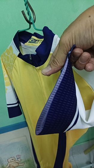 เสื้อปั่นจักรยานสีดำแดงและสีเหลืองขาว รูปที่ 9