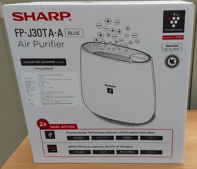 อุปกรณ์เพื่อสุขภาพ เครื่องฟอกอากาศ SHARP รุ่น FP-J30TA-B (23 ตร.ม, สีขาว-ดำ)
