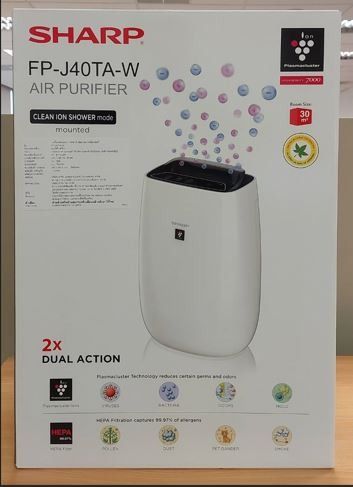 อุปกรณ์เพื่อสุขภาพ เครื่องฟอกอากาศ SHARP รุ่น FP-J40TA-W (30 ตร.ม, สีขาว-ดำ)