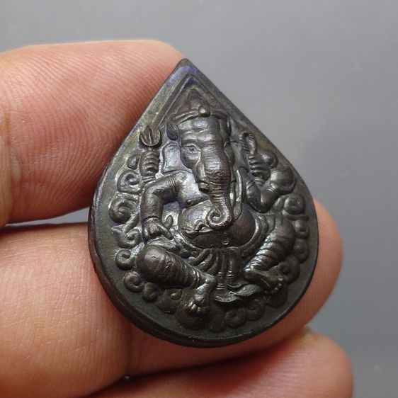 เหรียญพระพิฆเนศ ทรงพระราหู เนื้อนวะ รุ่นสุริยุปราคา หลวงพ่อเกษม เขมโก ปลุกเสก สุสานไตรลักษณ์ ลำปาง ปี2538 ตลับเดิม รูปที่ 3