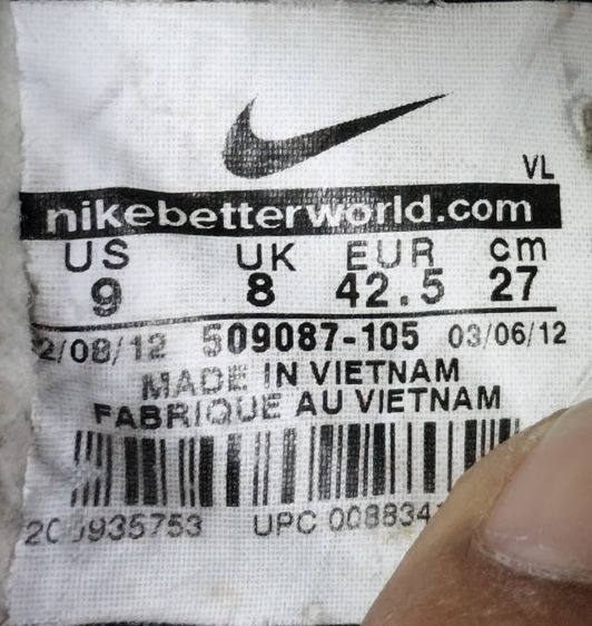 Nike รองเท้าฟุตบอล 42.5 27.0 แท้ มือสอง รูปที่ 13