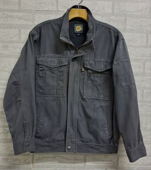 เสื้อแจ๊คเกตสีเทาเข้ม ผ้า Cotton-Jeans รูปที่ 2