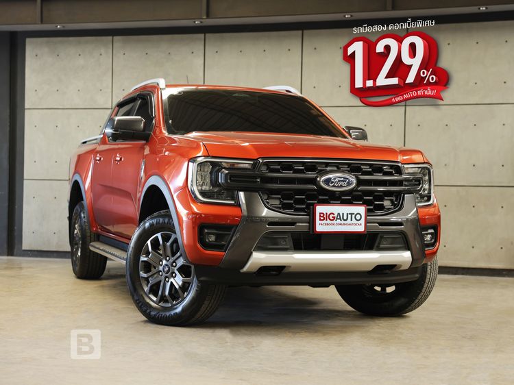 Ford Ranger 2023 2.0 Hi-Rider Wildtrak Pickup ดีเซล ไม่ติดแก๊ส เกียร์อัตโนมัติ ส้ม