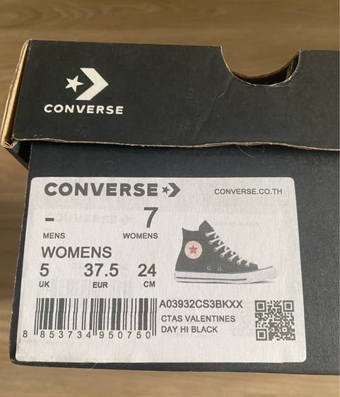 CONVERSE WOMENS CTAS VALENTINES DAY HI BLACK รูปที่ 7