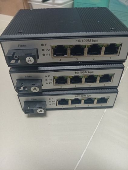 อุปกรณ์เครือข่าย Industrial switch PoE 1port fiber-4port PoE 100Mbps
