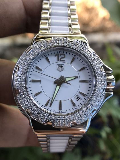 Tag Heuer F1 Quartz Cerramic Diamond Bezel  White Dail WAH1215(BOY SIZE)🇨🇭🇨🇭
 