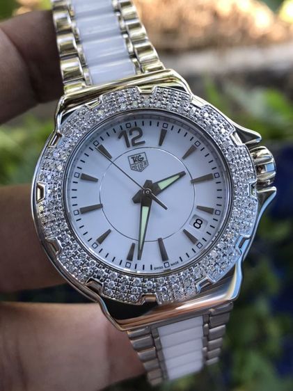 Tag Heuer F1 Quartz Cerramic Diamond Bezel  White Dail WAH1215(BOY SIZE)🇨🇭🇨🇭
  รูปที่ 2