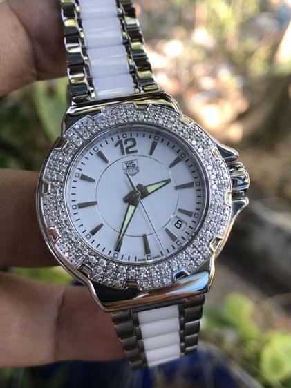 Tag Heuer F1 Quartz Cerramic Diamond Bezel  White Dail WAH1215(BOY SIZE)🇨🇭🇨🇭
  รูปที่ 6