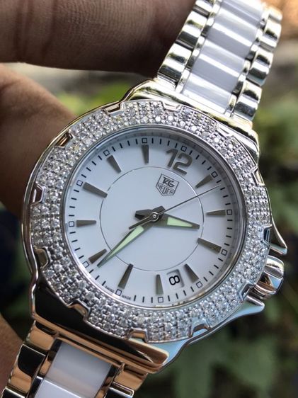 Tag Heuer F1 Quartz Cerramic Diamond Bezel  White Dail WAH1215(BOY SIZE)🇨🇭🇨🇭
  รูปที่ 3