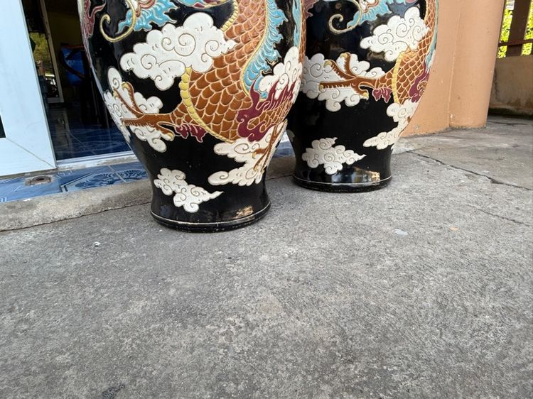 แจกันเก่าขนาดใหญ่ลายมังกรสูง 80 ซม.สภาพดี รูปที่ 3