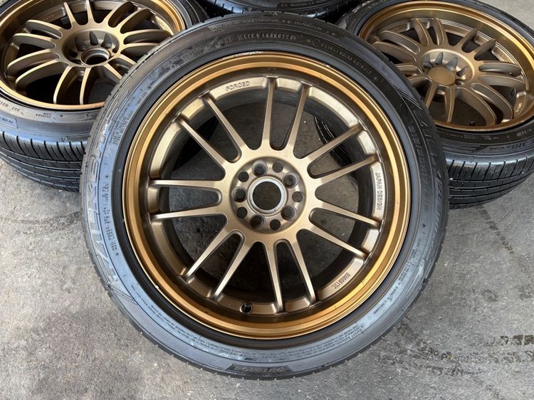 ล้อแม็กขอบ17 RE30 5รู100 กว้าง8.5 ออฟ35 งานไทย (มีรอยนิดหน่อยตามการใช้งาน) พร้อมยางFALKEN215-5017 ปี23 ปีแท้ รูปที่ 2