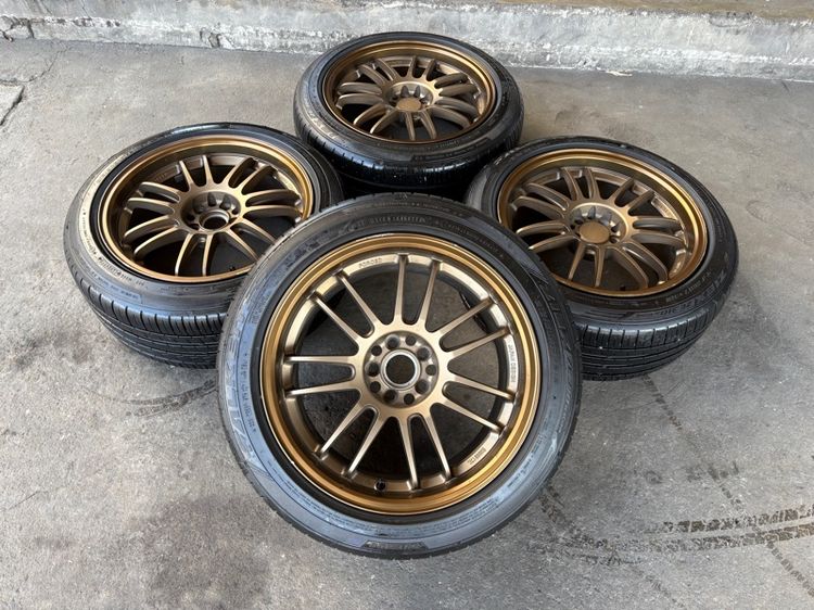 ล้อแม็กขอบ17 RE30 5รู100 กว้าง8.5 ออฟ35 งานไทย (มีรอยนิดหน่อยตามการใช้งาน) พร้อมยางFALKEN215-5017 ปี23 ปีแท้