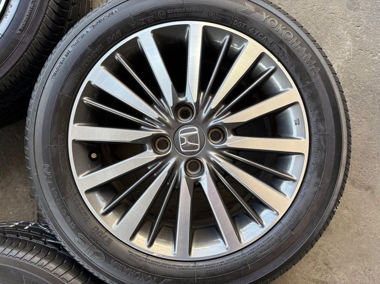 ล้อแม็กขอบ15 HONDA CITY สภาพสวย พร้อมยางYOKOHAMA185-60-15 ปี23 ปีแท้  รูปที่ 5
