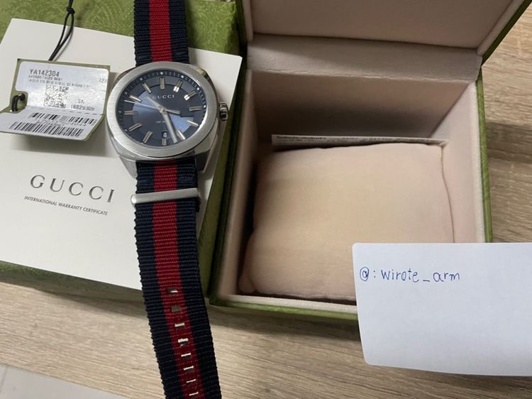 GUCCI GG2570 Blue Dial 41 mm Blue and Red Nylon รูปที่ 2