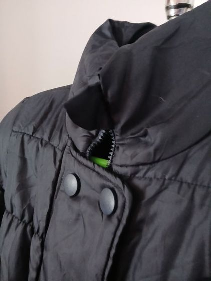 เสื้อกันหนาวสีดำ ญี่ปุ่น มือสอง Puffer Leather jacket รูปที่ 8