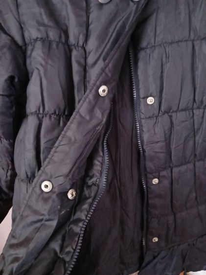 เสื้อกันหนาวสีดำ ญี่ปุ่น มือสอง Puffer Leather jacket รูปที่ 4