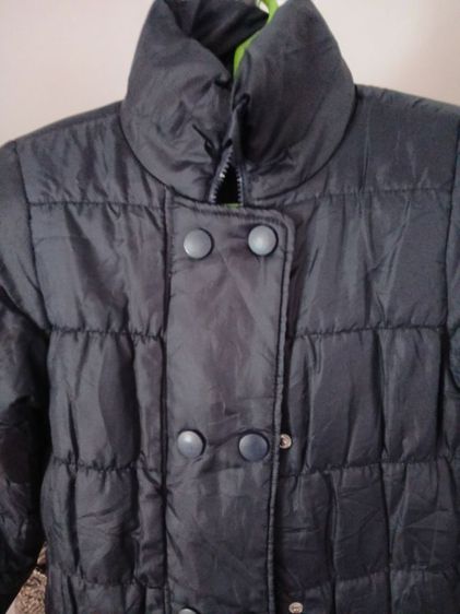 เสื้อกันหนาวสีดำ ญี่ปุ่น มือสอง Puffer Leather jacket รูปที่ 2