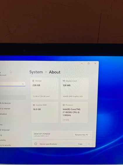 โน้ตบุ๊คและแท็บเล็ต DELL LATITUDE 5290 2 IN 1 จอ 12.5 นี้ว I7 เจน 8 ram 16G SSD 256G  รูปที่ 4