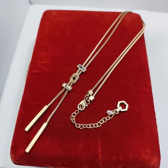 จิวเวอรี่ สร้อยคอและจี้ 🔖สร้อยคอสีทองเค  ประดับคริสตัลสวย ตอกแบรนด์ งานจากญี่ปุ่น