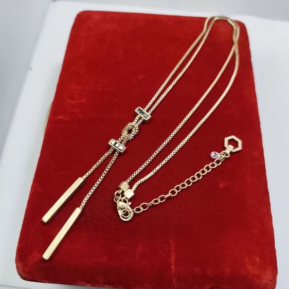 🔖สร้อยคอสีทองเค  ประดับคริสตัลสวย ตอกแบรนด์ งานจากญี่ปุ่น รูปที่ 8