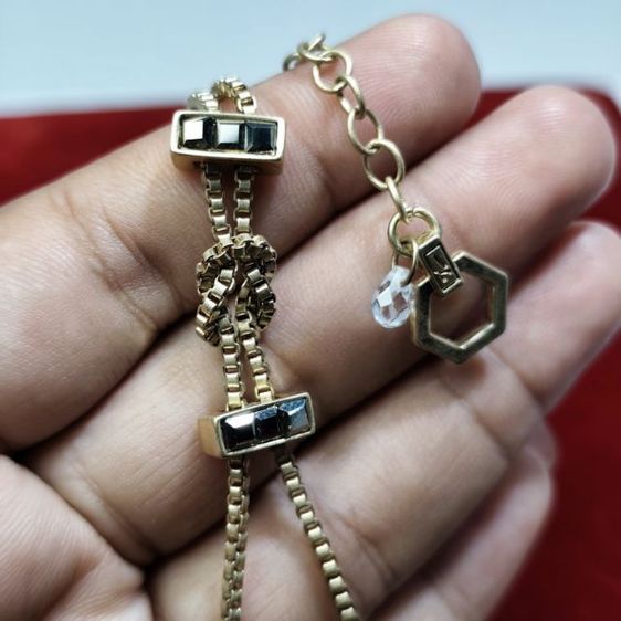 🔖สร้อยคอสีทองเค  ประดับคริสตัลสวย ตอกแบรนด์ งานจากญี่ปุ่น รูปที่ 7