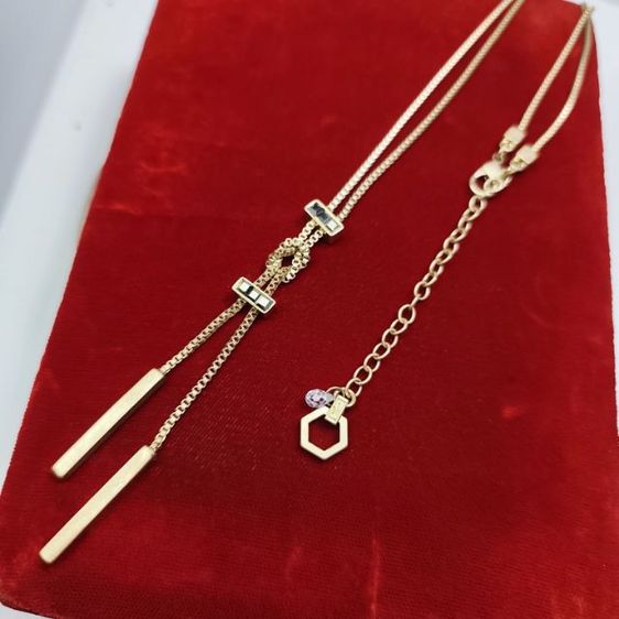 🔖สร้อยคอสีทองเค  ประดับคริสตัลสวย ตอกแบรนด์ งานจากญี่ปุ่น รูปที่ 6