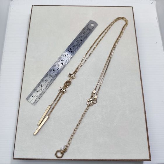 🔖สร้อยคอสีทองเค  ประดับคริสตัลสวย ตอกแบรนด์ งานจากญี่ปุ่น รูปที่ 5