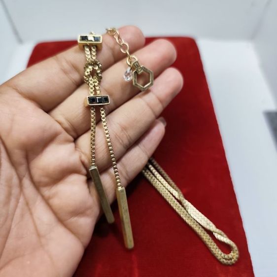 🔖สร้อยคอสีทองเค  ประดับคริสตัลสวย ตอกแบรนด์ งานจากญี่ปุ่น รูปที่ 2