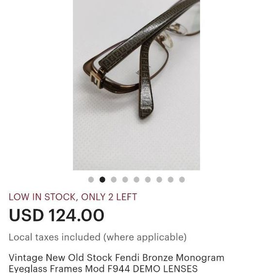 🔥 แว่นตา Fendi วินเทจ สีบรอนซ์ ลายโมโนแกรม รุ่น F944 👓❕️🔥🔥 รูปที่ 7
