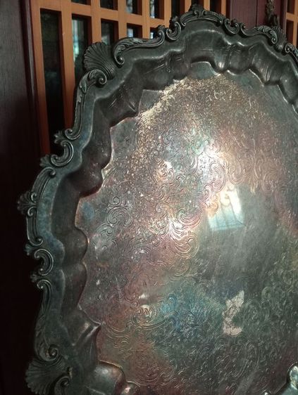 ฝรั่งเศส ถาดหลุยส์โลหะเก่าโบราณขนาดใหญ่สภาพเยี่ยม รูปที่ 14